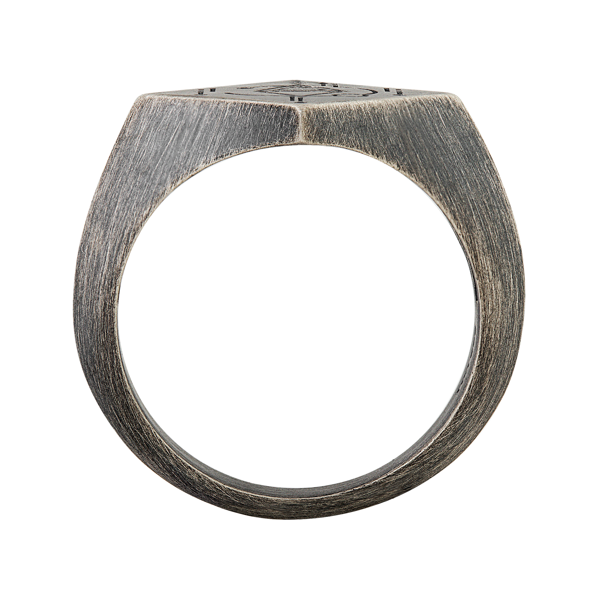 cai Ring 925 Silber Siegelring Raute matt oxidiert Tattoo Motiv | Ringe |  Men | caï jewels
