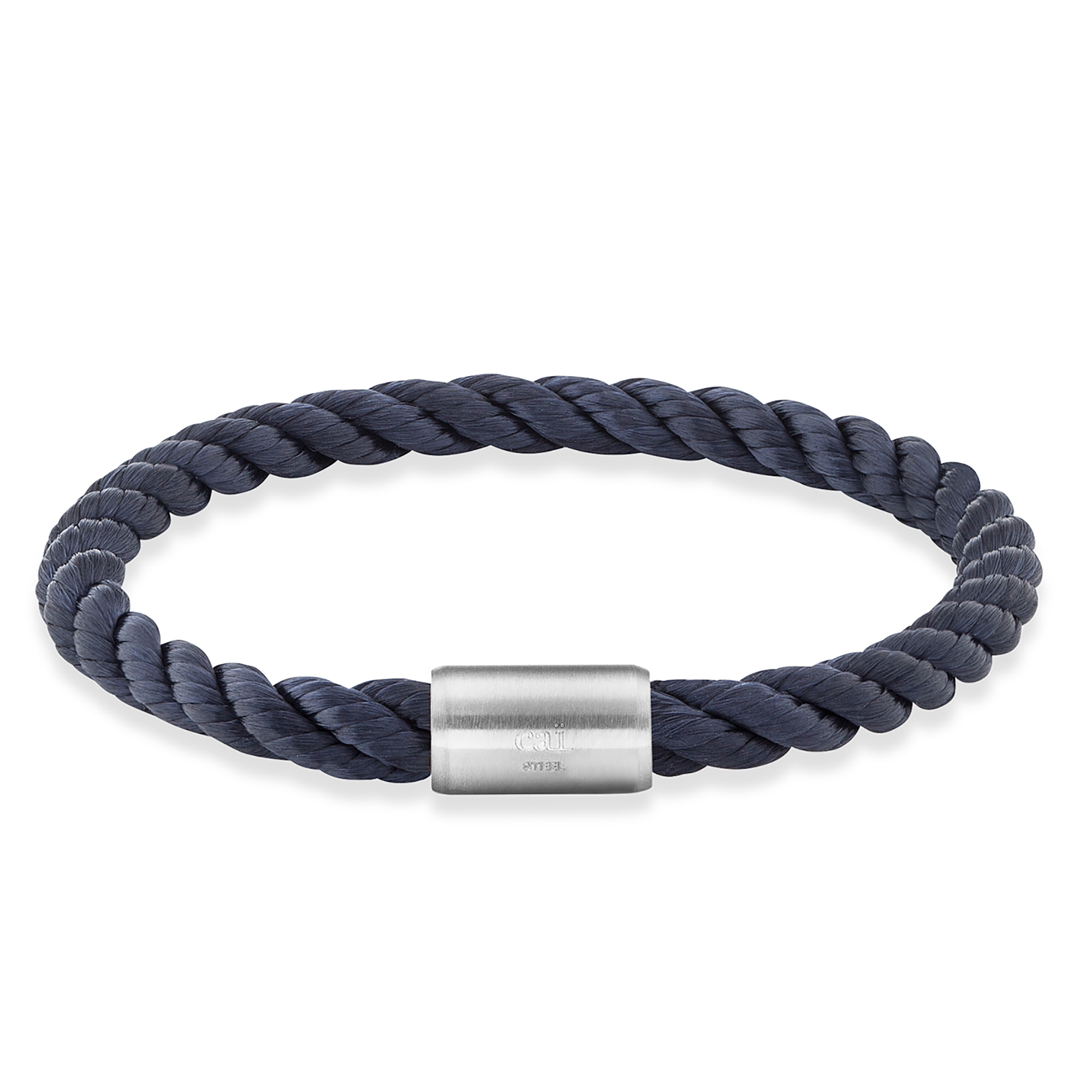 Armband Edelstahl 23cm Navy Textilband cai blau