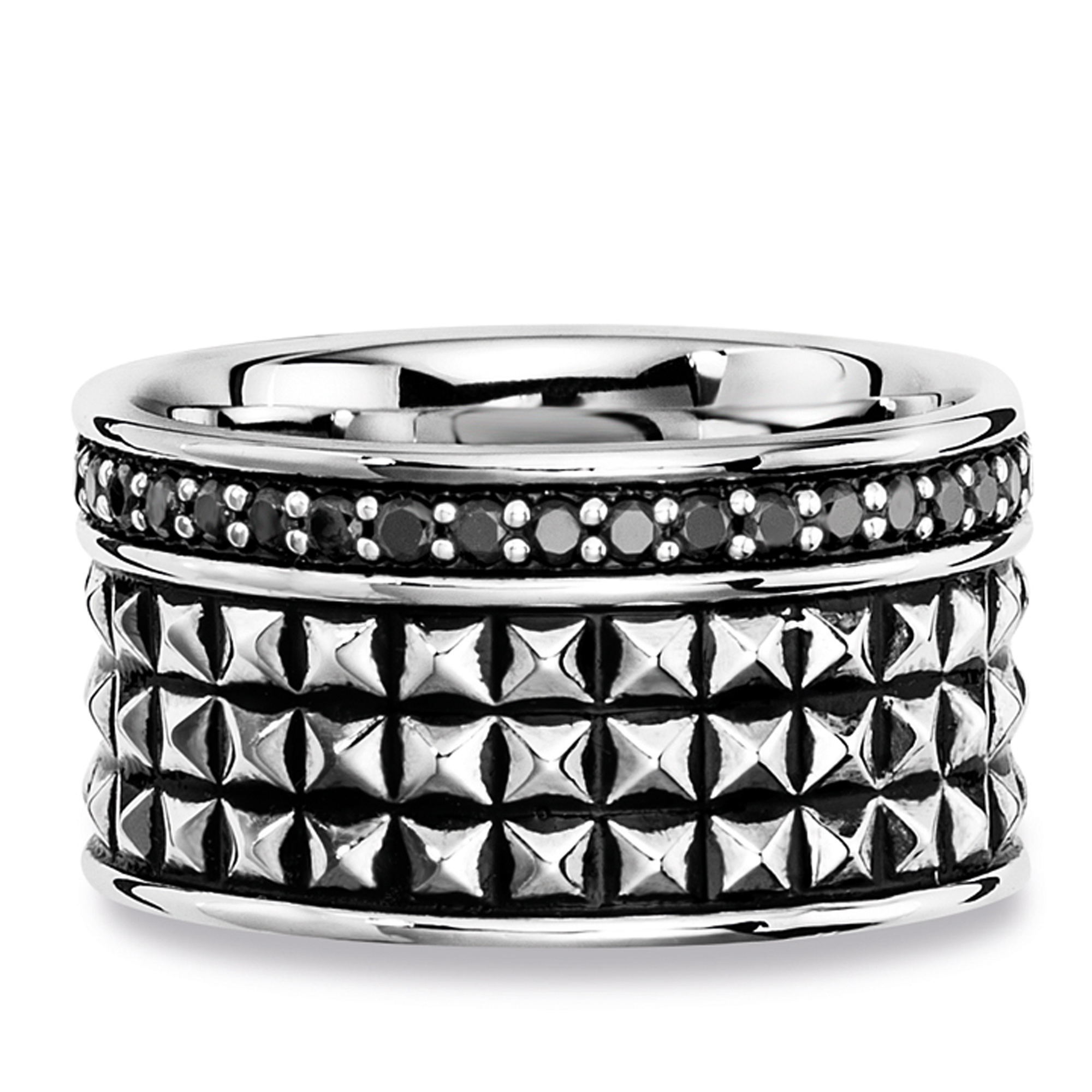 cai Ring 925/- Sterling Silber Spinell schwarz