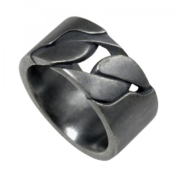 cai Ring 925/- Sterling Silber matt oxidiert schwarz