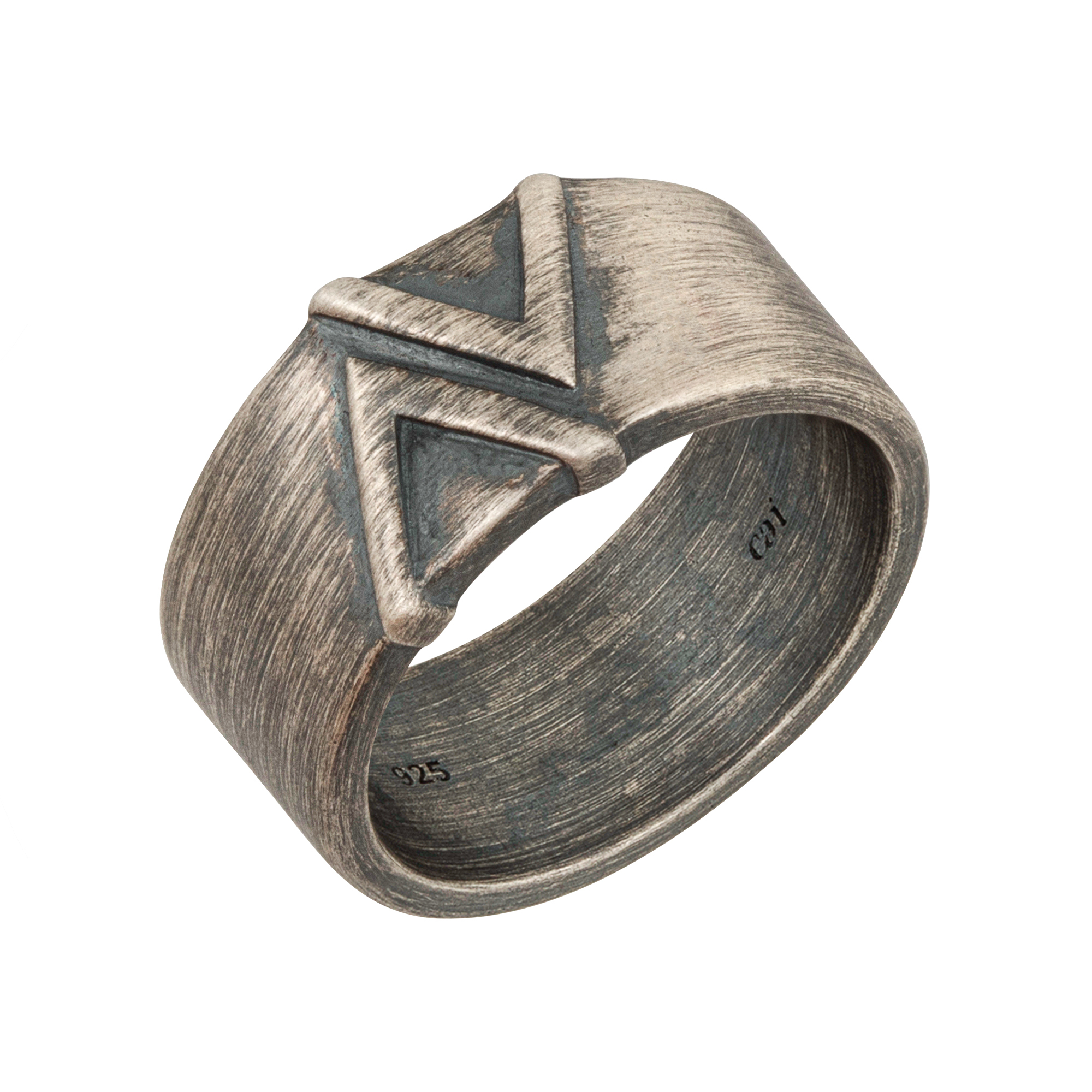 jewels cai Sterling Dreieck Ring oxidiert - cai matt 925/- Silber