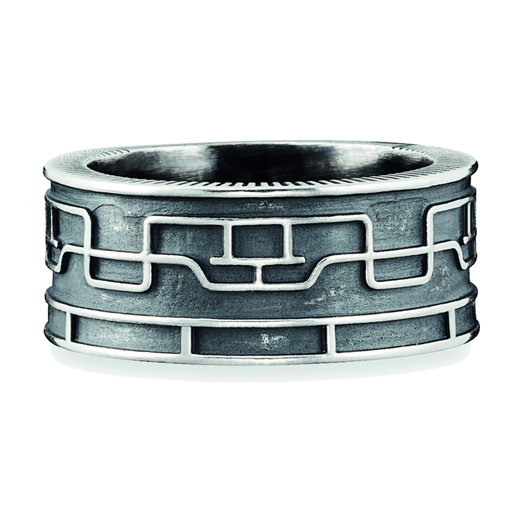 cai Silber oxidiert Sterling 925/- Ring Japan Linien (132270756-058)
