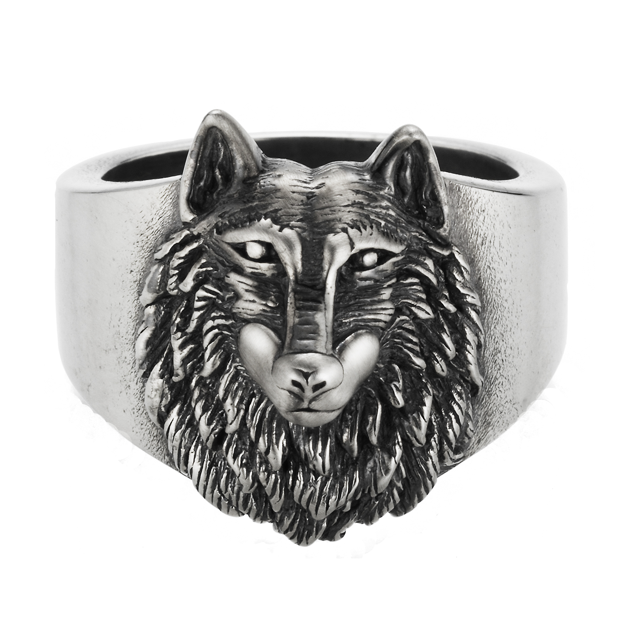 Europa Silber oxidiert cai 925/- Sterling Ring Wolf