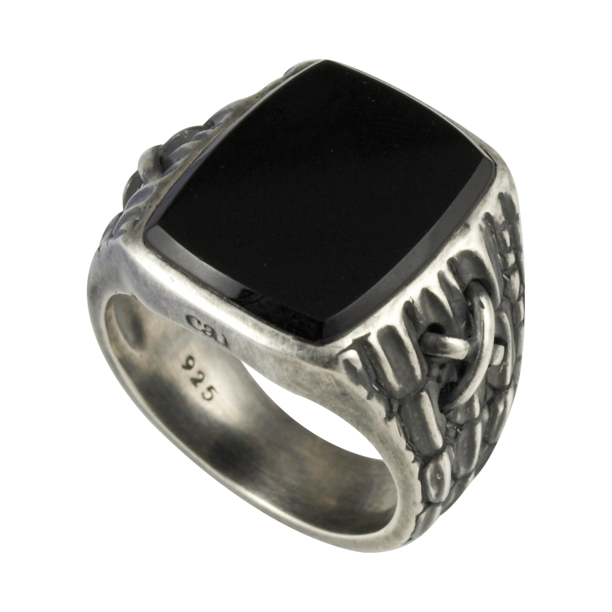 Onyx oxidiert Ring matt Sterling Silber cai 925/- (132270680-061)