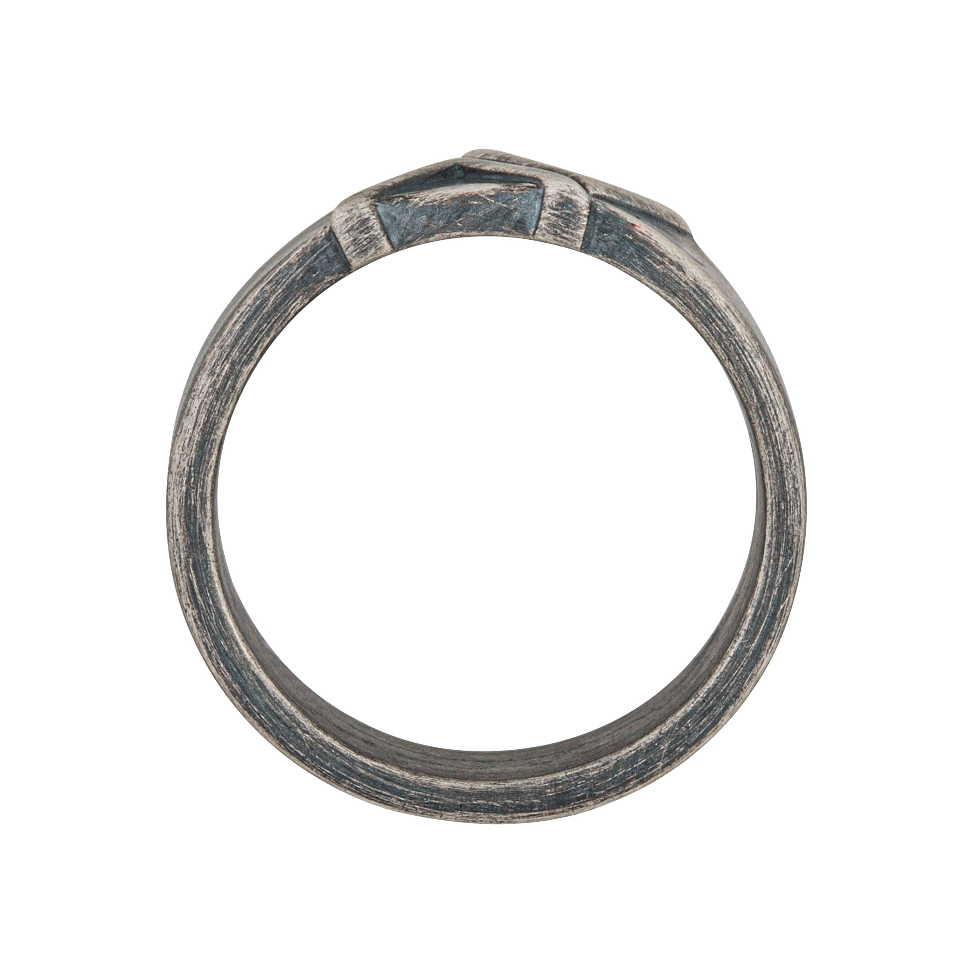 cai Ring 925/- Sterling Silber matt oxidiert Dreieck - cai jewels