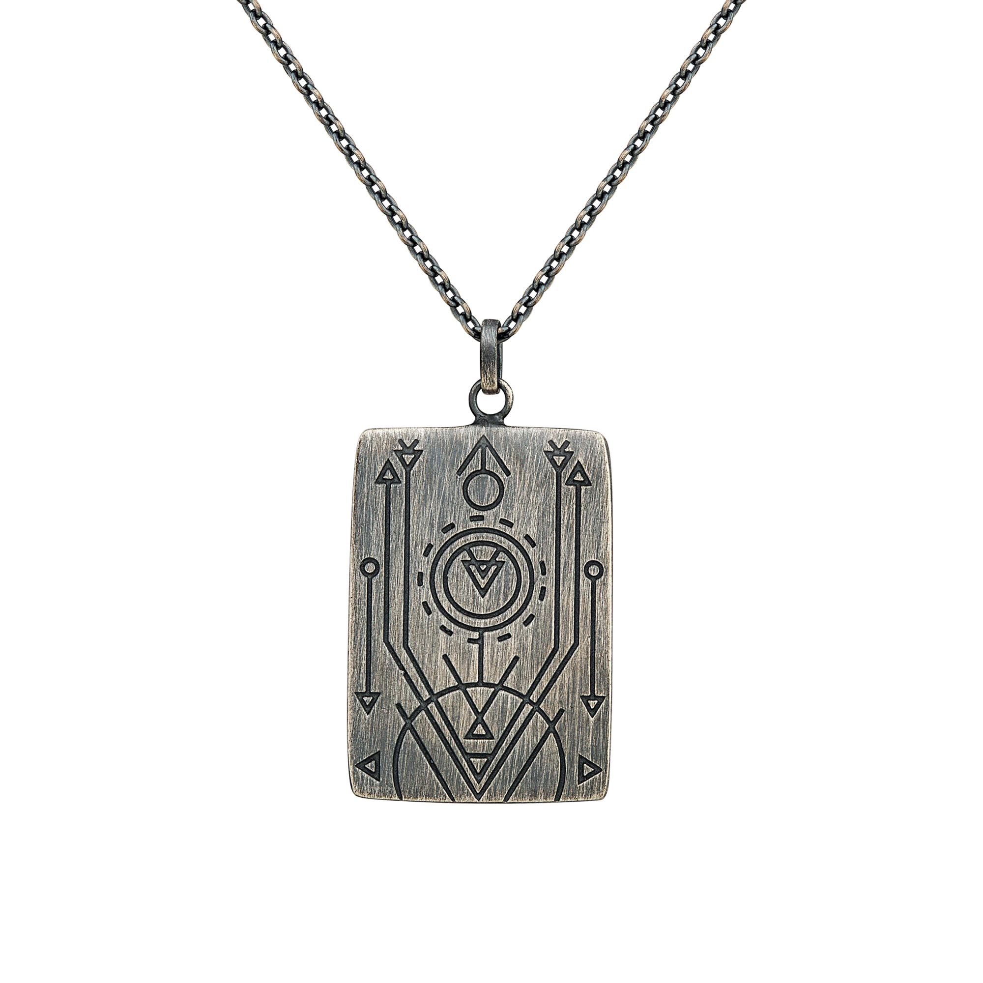 cai Anhänger mit Kette 925/- Silber matt oxidiert Tattoo Motiv | Halsketten  | Ketten | caï jewels