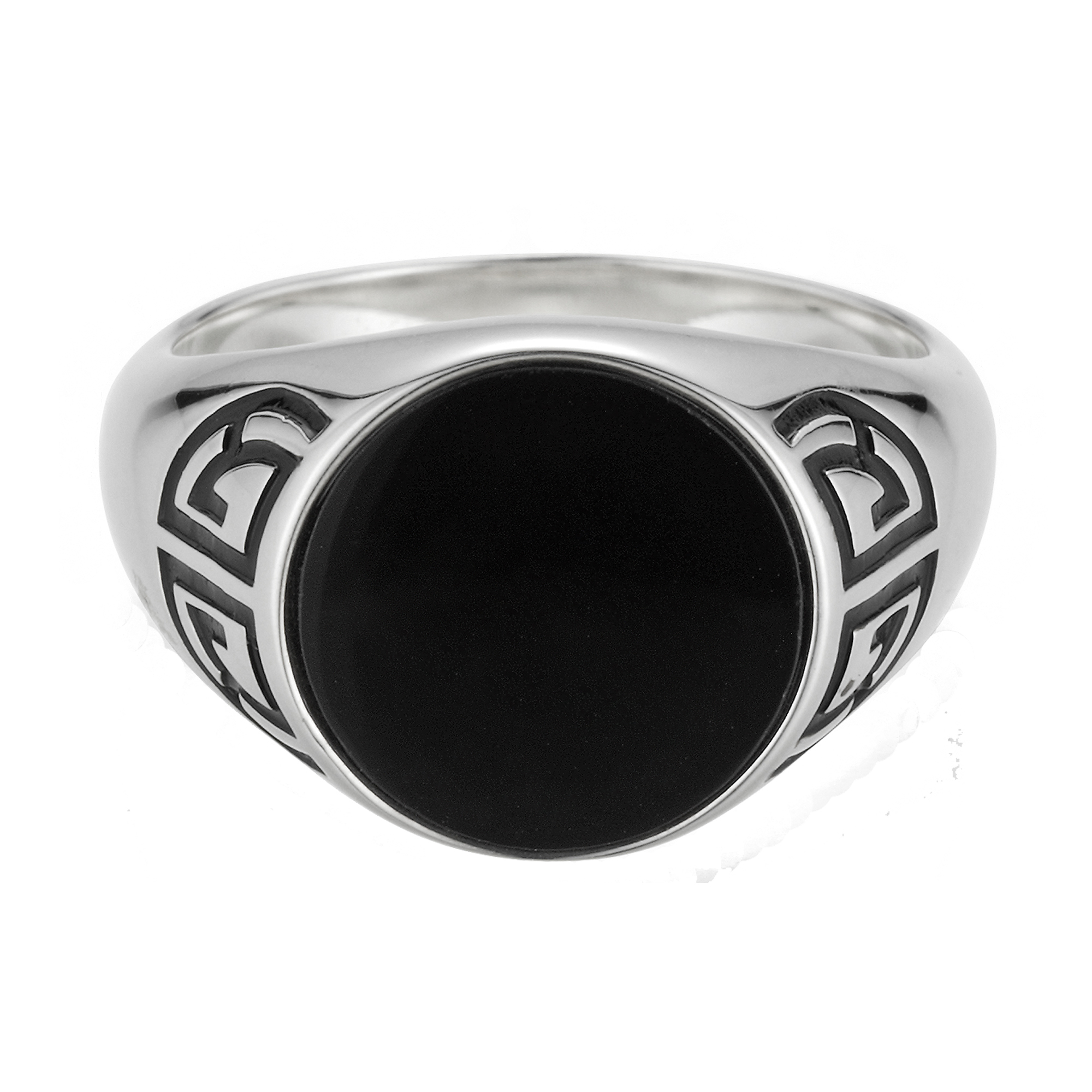 cai Ring 925 Silber rhodiniert Onyx Asien Motiv | Silberringe