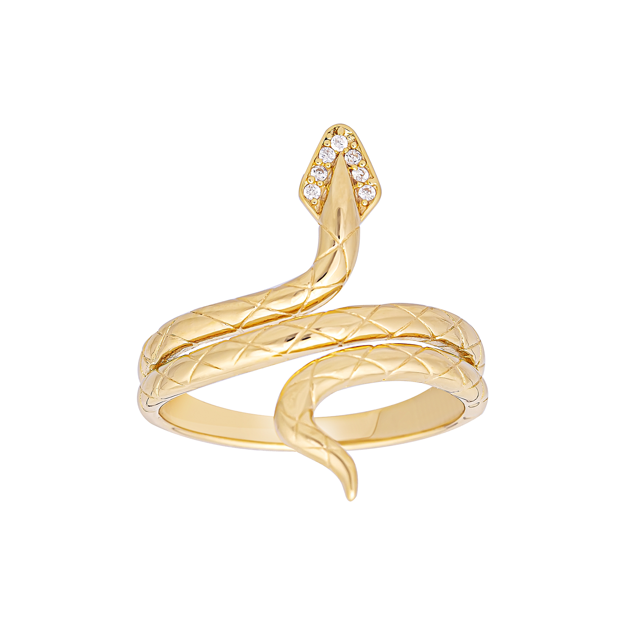 Zirkonia Silber Schlange vergoldet Ring mit cai 925