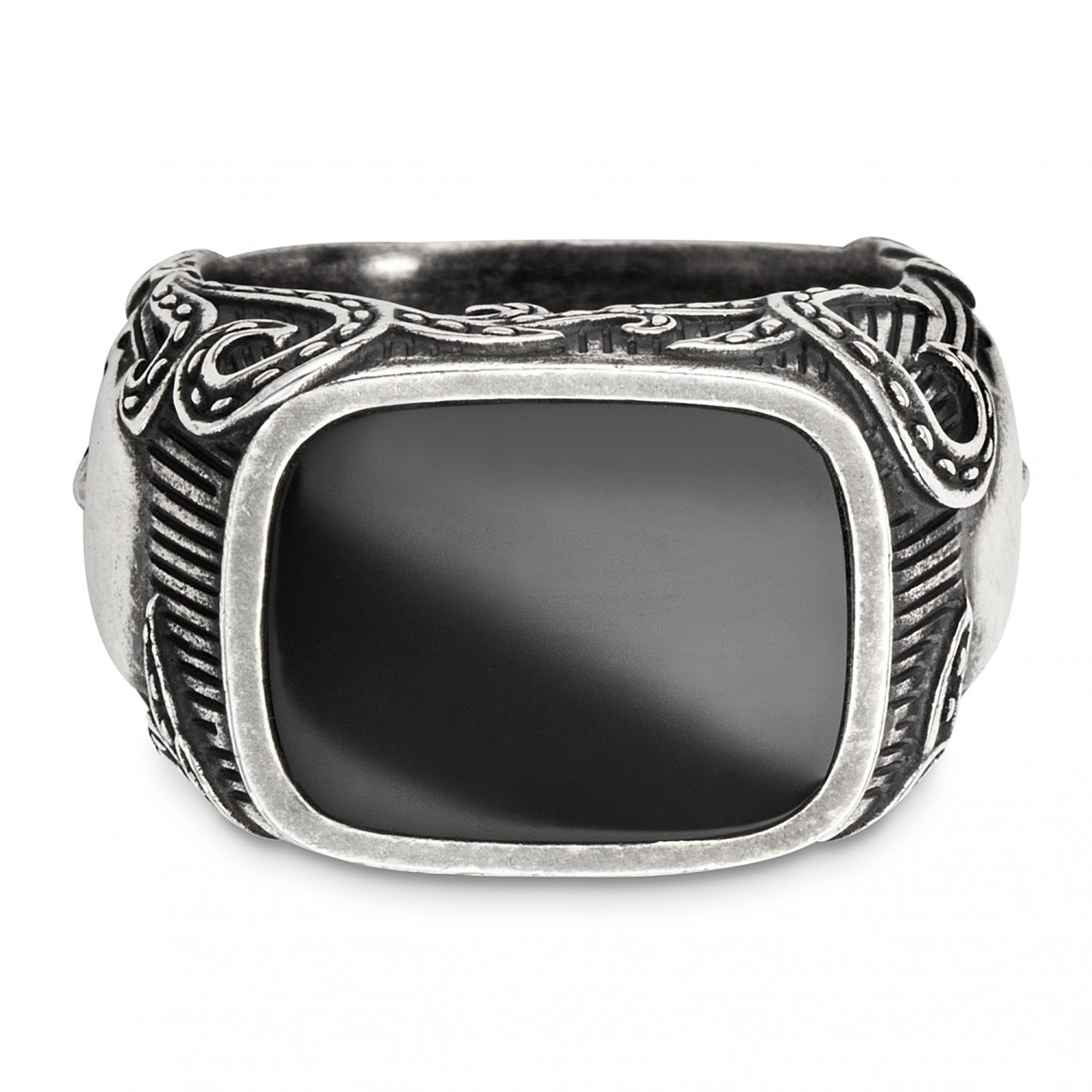 cai Ring 925/- Sterling Silber Onyx schwarz