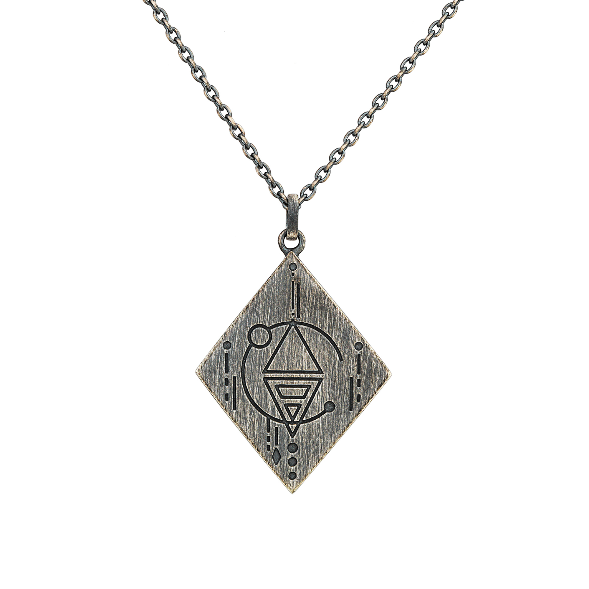 cai Anhänger mit | 925/- Tattoo jewels Motiv Ketten caï oxidiert Halsketten matt | Silber Kette 